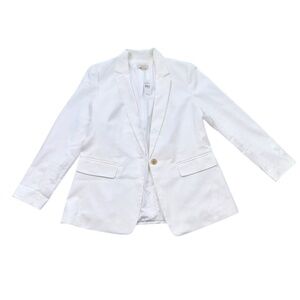 LOFT White Blazer Size 12 NWT $180 Retail Tailored Jacket